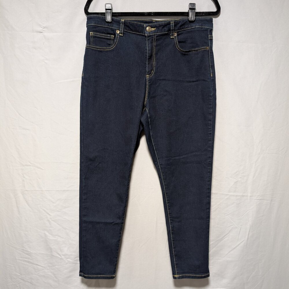 Michael Kors Women's Dark‎ Wash Mid Rise Izzy Skinny Ankle Jeans Size 14